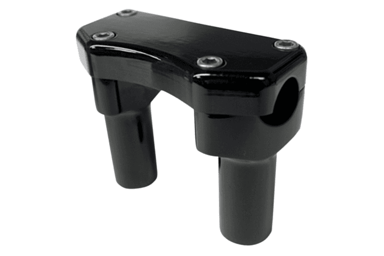 Drag Specialties Handlebar Riser/Top Clamp  w/ 1" Clamping Area -3" Tall, Black