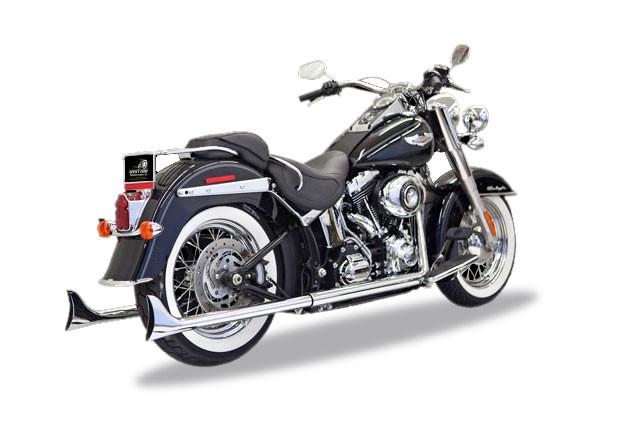 Bassani True Dual Fishtail Exhaust System for '07-17 Softail