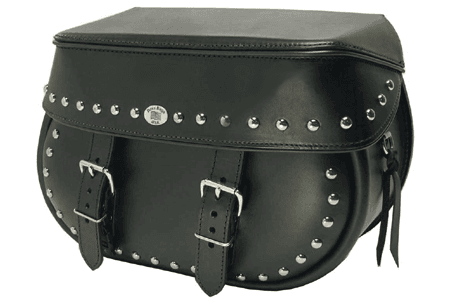 Boss Bags #34 Model  Studded on Bag Body  and Lid Valence for Harley Models