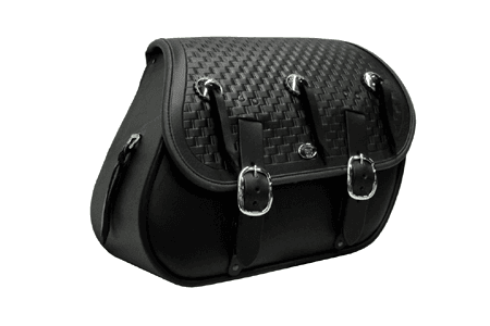 Boss Bags Close Fitting  #37 Model Braided Lid,  w/ Conchos for Softail Models