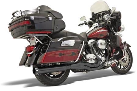 Bassani Road Rage II  2-Into-1 B4 POWER SYSTEM for '95-16 FLHT/FLHR/FLHX/FLTR Models -Straight Muffler, Black