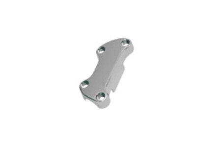 Drag Specialties Chrome Handlebar Clamps Finned, w/ Skirt