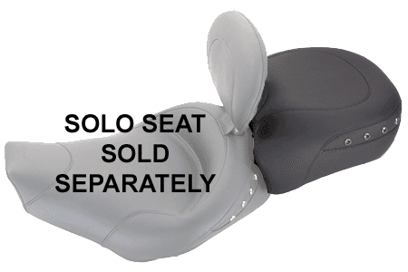 Mustang  13.5 in. Wide Recessed Rear Seat for FLHX Street Glide '06-07 & FLHT/FLTR/FLHR Screamin' Eagle '97-05(for Solos w/ a Backrest) -Black Studs