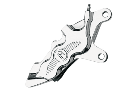 Performance Machine Six-Piston Front Calipers for Certain H-D Models Starting in '00 for use with 13" Rotors (112 x 6B calipers) -Chrome, Right Caliper