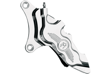 Performance Machine Six-Piston Front Calipers for Certain H-D Models Starting in '00 for use with 11.5" Rotors (112 x 6B calipers) -Chrome, Left Caliper