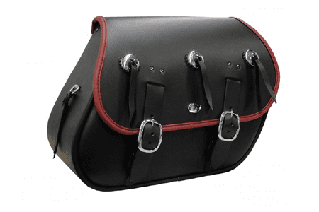 Boss Bags Close Fitting  #37 Model w/ Conchos (Red Trim Shown) for Softail Models