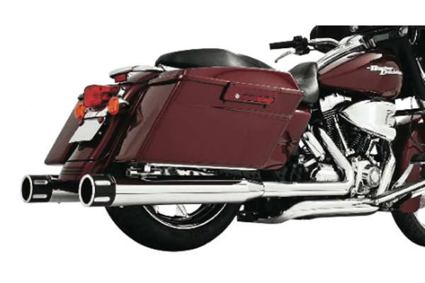 Freedom Performance Eagle Slip Ons for '95-Up FLH/FLT (Except '10-Up FLHX/FLTRX) - Chrome w/ Black End Cap