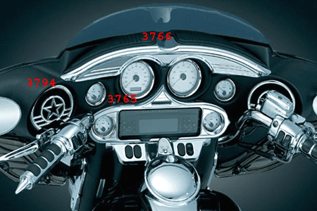 Kuryakyn Stereo Accent for '96-13 FL Models & Trikes -Each