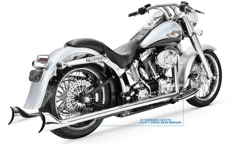 Freedom Performance Sharktail System for '07-17 Softail (will fit '16 FLS) - Standard 32", Chrome