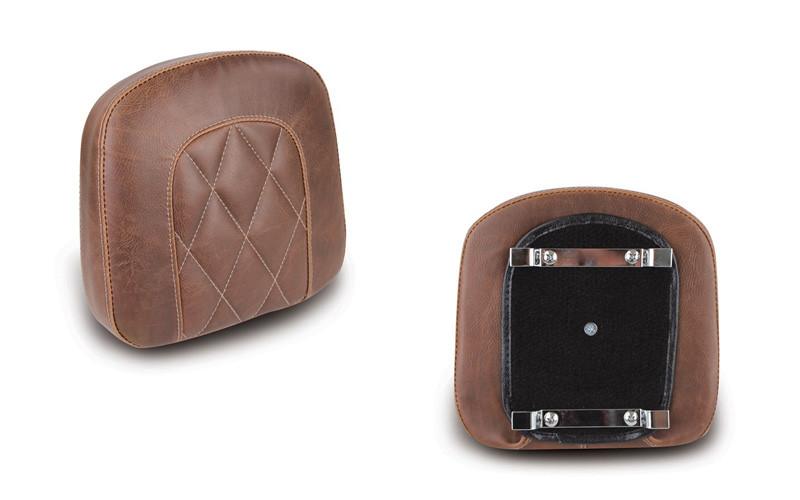 Mustang  Bracket Style Sissy Bar Pad -Diamond Stitch, Distressed Brown (9.5" x 9")