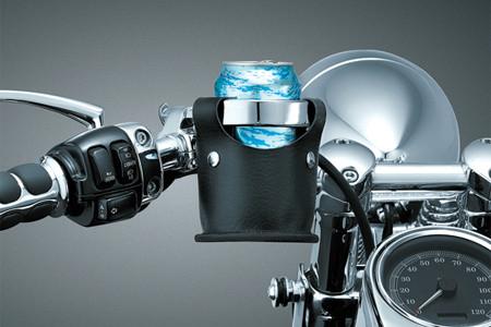 Kuryakyn Universal Drink Ring with Beverage Carrier for '82-12 H-D Clutch or Brake perch Mounts -Each