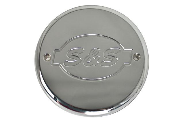 S&S Cycle Logo Billet Cover   for the S&S Performance Billet Air Cleaner Kit  for '14-Up Indian Springfield, Chieftain, Classic and Vintage Models Chrome For Use With 170-0227 Sold Separately