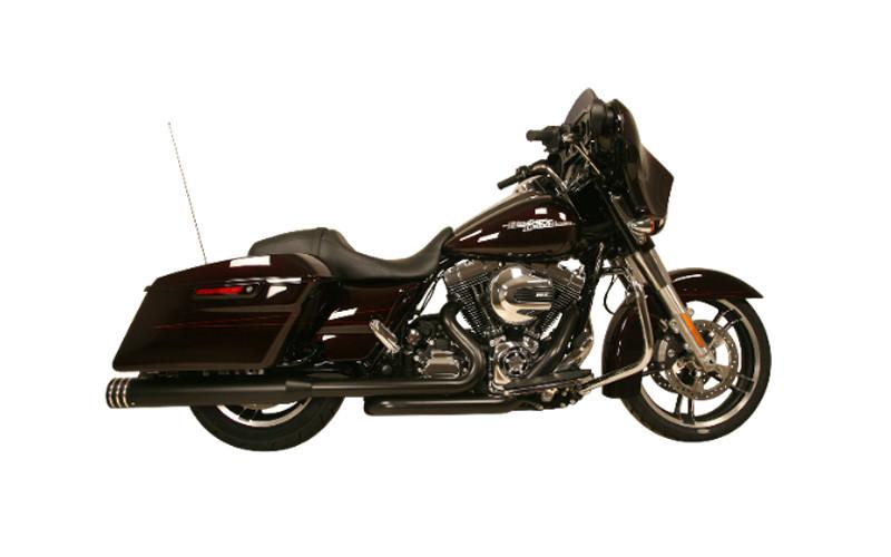 Rush Racing Big Louie 4 inch Slip On Mufflers & Tip Package for '95-16 Harley Davidson FL Touring Models -Black