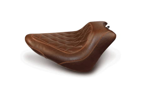 Mustang Wide Tripper Solo Seat for FXS Blackline & FLS Slim 2012-2017 -Distressed Brown w/ Diamond Pattern