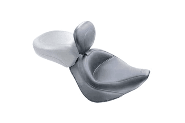 Mustang Wide Solo Seat with Driver Backrest for Cross Bones FLSTSB '08-17 w/ 200mm Wide Tire  -Plain/Vintage