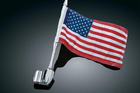 Kuryakyn Antenna Flag Mount with Flag GL1800 '01-08 & '12 Models w/ Stock Antenna