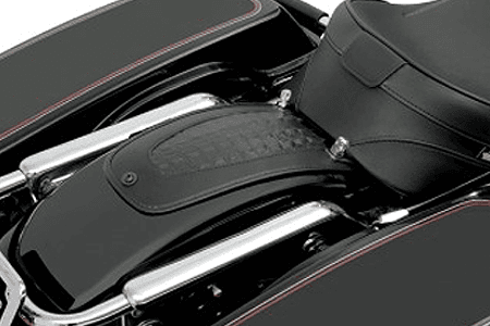 Drag Specialties Fender Skin for Harley Davidson Touring Models 1997-Up -Embossed Gator Leather Center