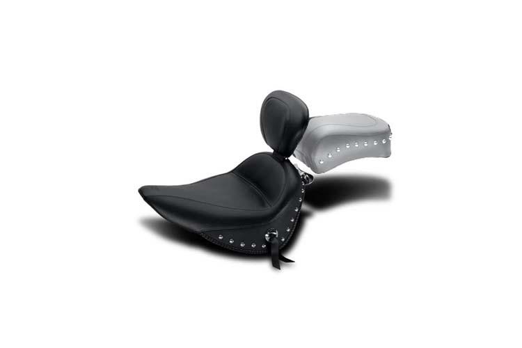 Mustang  Solo Seat w/ Driver Backrest for Heritage Springer '00-05, Deluxe '05-15 Springer Classic '06-07, Heritage Classic '07-15 -Studded