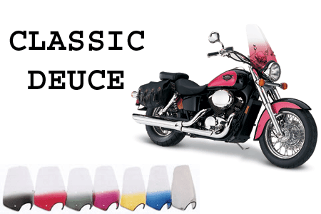 Memphis Shades Handlebar Mount Windshield -Classic Deuce Style for Yamahas with 7/8-1" Bars & 7" Headlights
