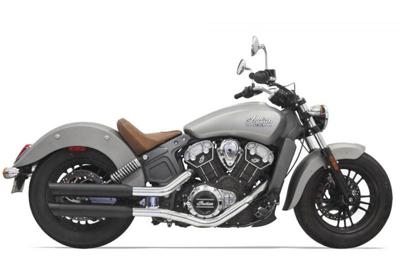 Bassani 3 inch Black Slip On Muffler with Black Slash Cut End Cap for '14-16 Indian Scout