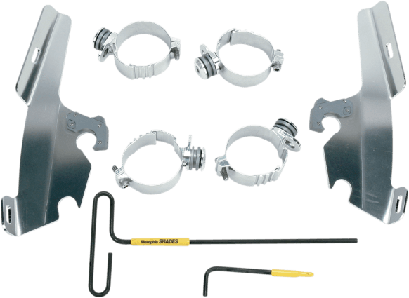 Memphis  Shades  Batwing Windshield Mounting Kit for Valkyrie  GL1500   '97-03-Polished FAIRING AND WINDSHIELD NOT INCLUDED