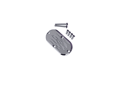 Joker Chrome Billet Inspection Covers for '84-06 FXST/FLST/FXR,FXWG & '93-05 FXDWG -Flame