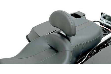 Drag Specialties Small Stationary Pad (9 x 5.25") Driver Backrest Assembly Kit for '88-12 Dresser/Touring Models -Short Bar, Solar Reflective Leather Frame Mount EZ Glide Mechanism is sold separately