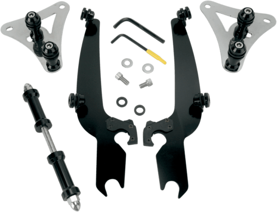 Memphis Shades Sportshield Windshield Quick Change Mounting Kit for FLSTSC/FXSTS   '88-07   WITH Lightbar -Black