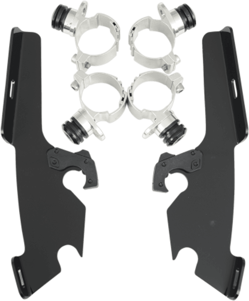 Memphis Shades Batwing Windshield Mounting Kit for Vulcan 900 Custom '07-Up-Black FAIRING AND WINDSHIELD NOT INCLUDED
