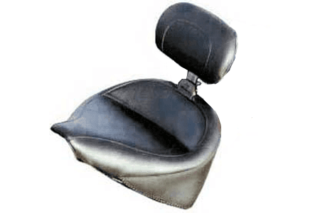 Mustang  Wide Solo Seat with Driver Backrest   for Heritage Springer '00-05   (w Standard Rear Tire) -Plain/Vintage