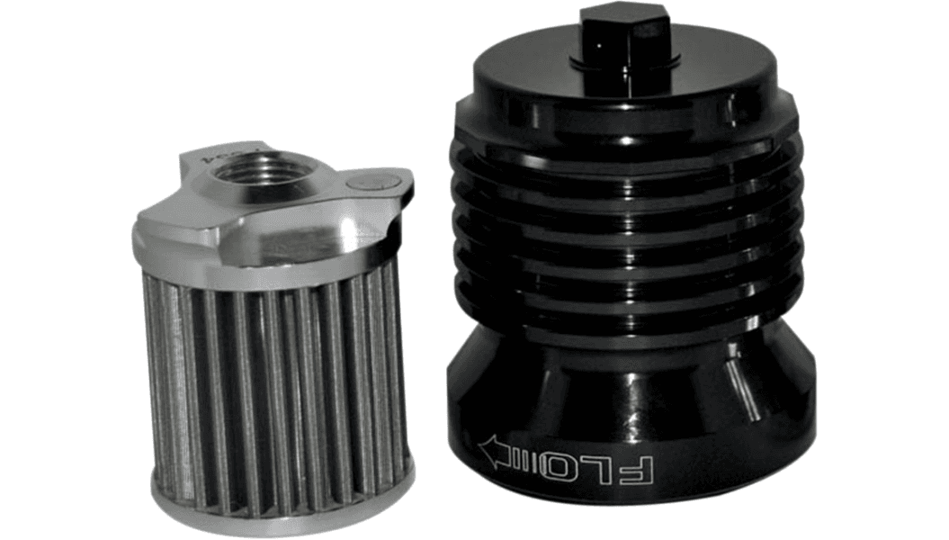 PC Racing FLO Reusable Oil Filter for 84-24 H-D Models - Black Anodized
