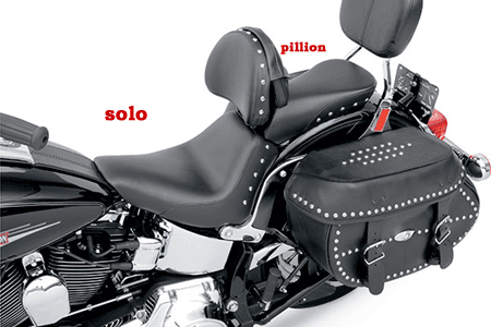 Saddlemen Renegade Heels Down Touring Pillion Pad for '06-10 FXST & '07-11 FLSTF without Studs