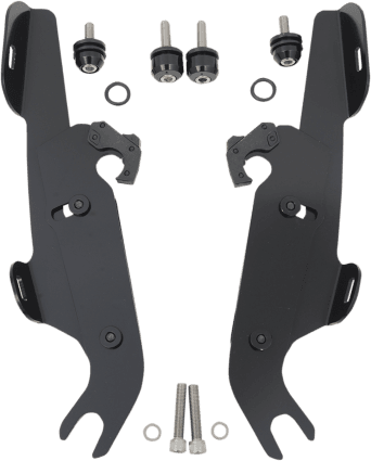 Memphis  Shades Batwing Windshield Mounting Kit for FLSTC '86-17, FLSTF '90-17 & FLSTN '93-96, '05-17 w/ LIGHTBARFAIRING AND WINDSHIELD NOT INCLUDED - Black