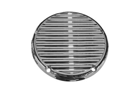 Joker Machine Billet Derby Covers for '99-Up Big Twin (Except '16 Dressers, '15 FLHCUL/FLHTKL) -Finned, Chrome