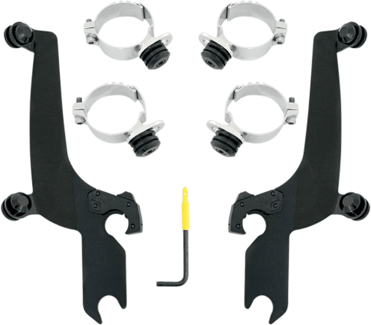 Memphis Shades Sportshield No-Tool Windshield Mounting Hardware for M50 Boulevard '05-09-Night Shades Black