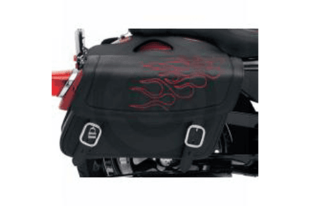 Saddlemen  Highwayman Tattoo Saddlebags -Red Stitching Large