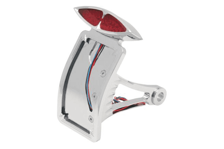 Drag Specialties Side Mount DECO Taillight w/ License Plate Mount for '86-99 FXST/FLST w/ ¾" Axle Curved Vertical