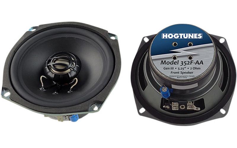 Hogtunes Generation 3 Replacement Speakers 5.25" for '06-13 FLHR/FLHX/FLTR-Front, 2 ohm (pr)