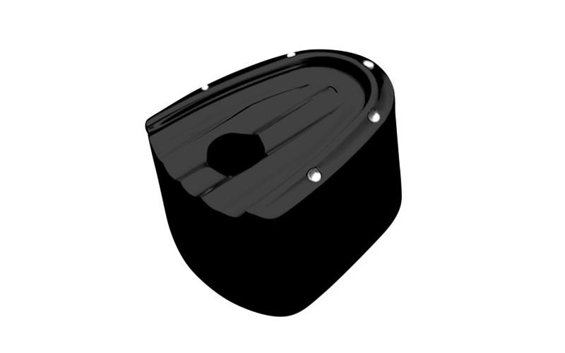 Covingtons Customs Ignition Switch Knob Cover for '14 FL & H-D FL Trike -Dimpled, Gloss Black Powdercoat