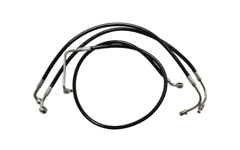 L.A. Choppers Stainless Steel Brake Lines for '08-13 FLHT/FLHR/FLTR/FLHX (W/ OUT ABS) -for 12-14" Ape Hangers, Black Vinyl-Coated