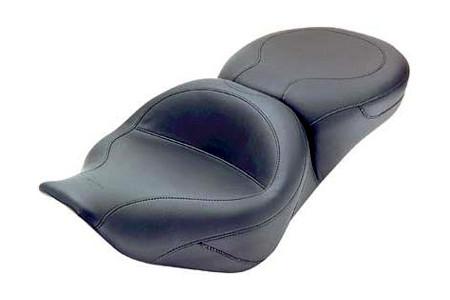 Mustang  One-Piece Touring Seat for Road King 1997-'07, Street Glide 2006-'07 & Screamin' Eagle 2000-'01 & 2004-'05, Original, Black