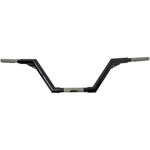Trask Performance 1.25" V-Line Handlebars for '99-13 FLTR -1" Clamping area, +2,  Black Powder-Coat