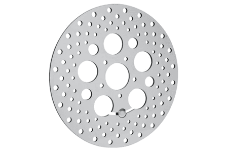 Drag Specialties Polished Stainless Steel Brake Rotors for '08-12 FL & H-D FL Trike  -11.8" Front  OEM# 41808-08, 41809-08 Hub dia.-2.20" flush