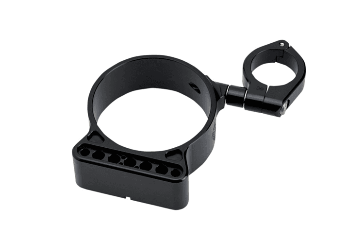 Joker Machine Side Mount Speedo Relocation Bracket for '95-13 XL Models w/ 39MM Fork Tubes (except '14 48 Models) -Black Anodized Finish