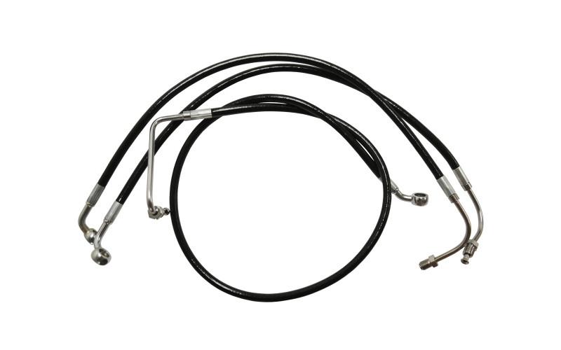 L.A. Choppers Stainless Steel Brake Lines for '08-13 FLHT/FLHR/FLHX/FLTR (W/ OUT ABS) -for 18-20" Ape Hangers, Black Vinyl-Coated
