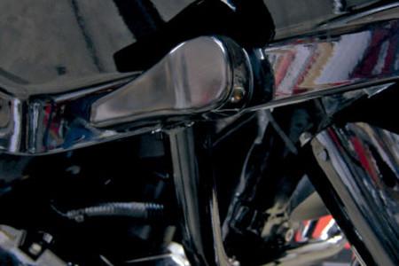 Alloy Art LED Front Signal Lights for Harley Davidson FLTR '98-13 (3.5" L x 1.25" W) -w/ Smoked lens/Amber LEDs, Black Anodized  Smooth