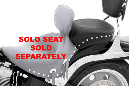 Mustang Wide Recessed Rear Seat (for Driver Backrest Solos) on Softail FXST '06-Up & Fat Boy FLSTF '07-Up  w/ 200mm Wide Tire -Studded