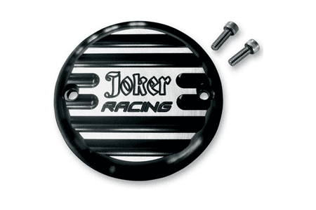 Joker Machine Points Cover -for '84-99 Big Twin (except Twin Cam) & '04-Up XL -Finned Joker Racing Anodized Black