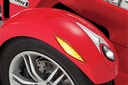 Big Bike Parts Amber LED Front Fender Dual Function Marker Light for Can Am Spyder -Pair