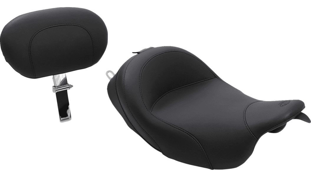 Mustang Seats Solo Seat with Driver Backrest for Harley Davidson Touring Models 2008-Up* - Vintage (Not for '24-Up FLHX/FLTR Models)